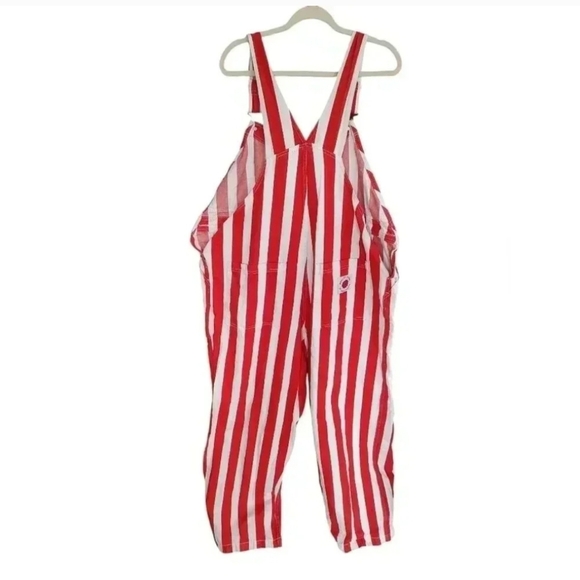 Big Bud Press Overalls in Red White Circus Stripe Womens 4XL - Picture 6 of 6